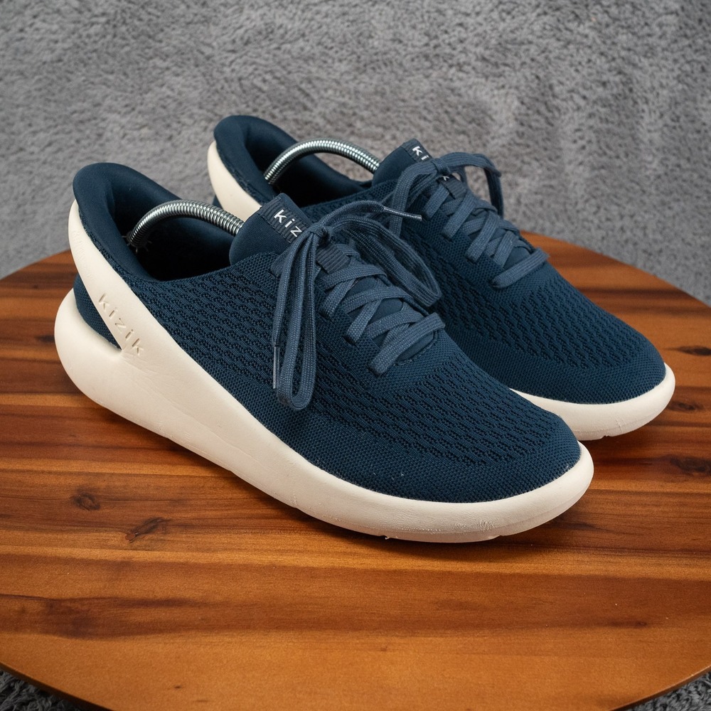 Kizik Roamer Navy Blue Knit Hands Free Slip On Sneakers Mens 10.5 Womens 12